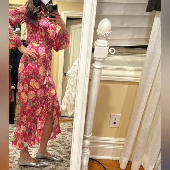 ROCOCO SAND Chloe Wrap Maxi Dress in Pink Size XS Long Gown - Picture 9 of 9